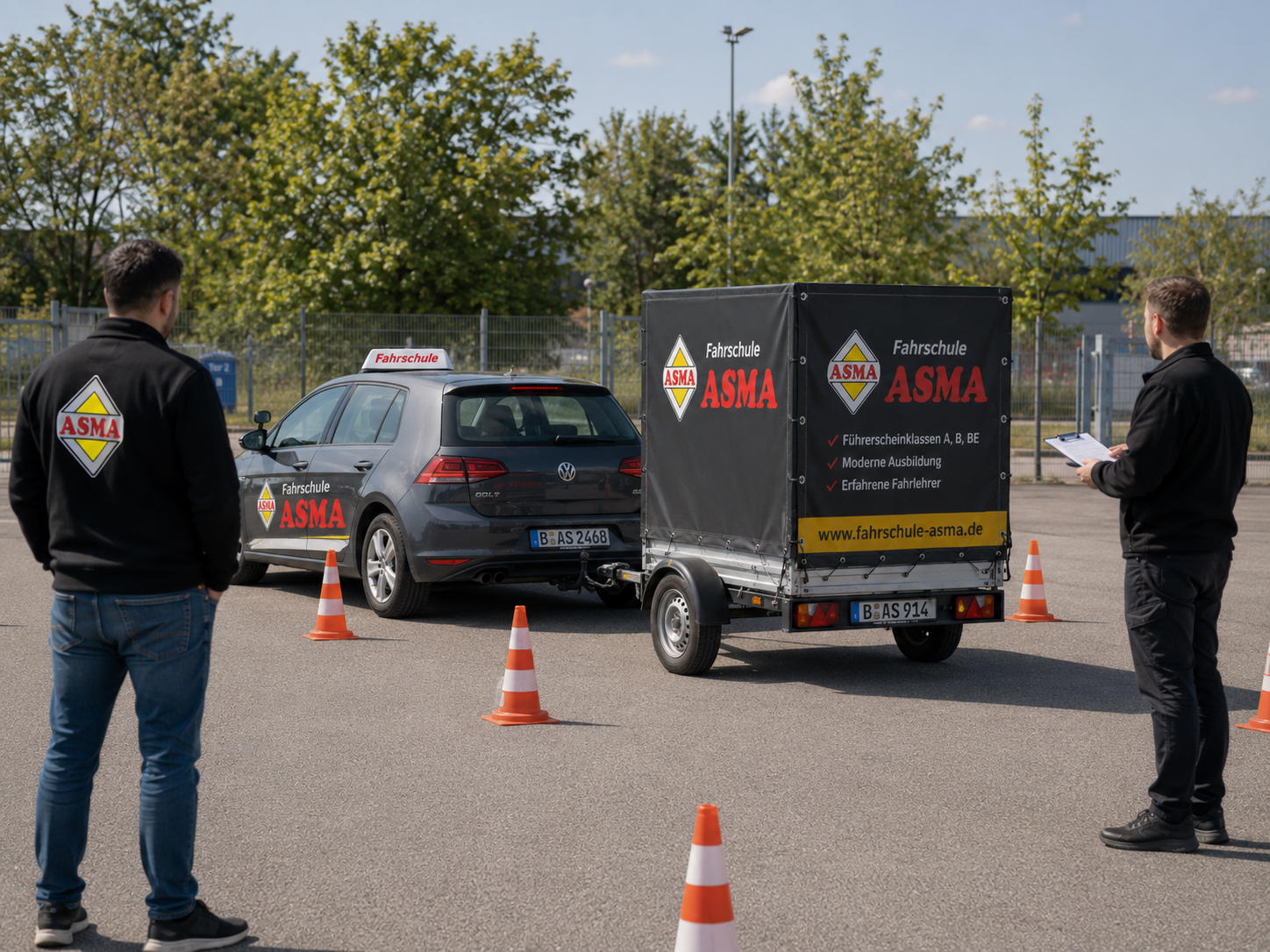 Anhängertraining auf dem Übungsplatz