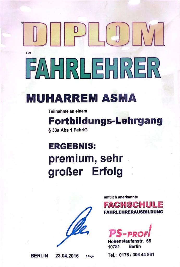 Asma Fahrschule Berlin | Jetzt in 7 Tagen durch die Theorie